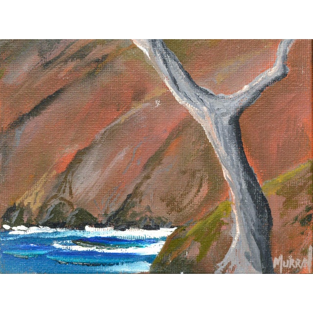 Miniature landscape of a coastal tree by Kathleen Murray (American, b. 1958). Numbered, titled, signed, and titled on...