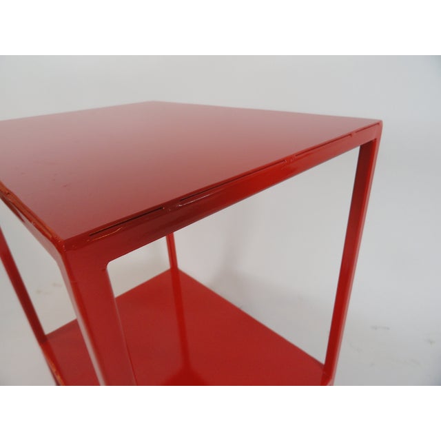 2010s Late 20th Century Mid-Century Modern in the Manner of Baldwin Red Side Table For Sale - Image 5 of 6