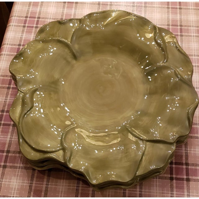 Green 1920s Roscher & Co. Leaf Collection Antique Platters - Set of 3 For Sale - Image 8 of 12