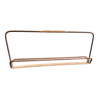 Mid Century Modern Signed Carl Aubock Rattan Wrapped Holder / Display Austrian Vintage For Sale