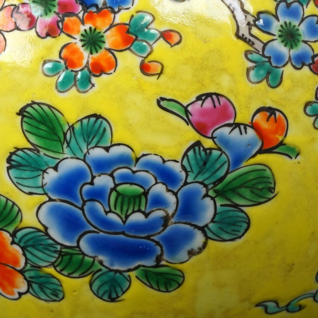 Japanese Polychrome Jar Pheasant and Phoenix Circa 1930 For Sale - Image 9 of 12