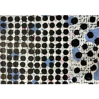 "Black Balls" Mixed Media Abstract Geometric Painting on Photo For Sale
