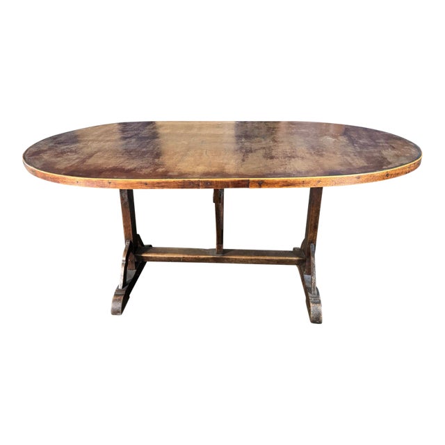 19th Century French Vendange Oval Tilt-Top Wine Tasting Table For Sale