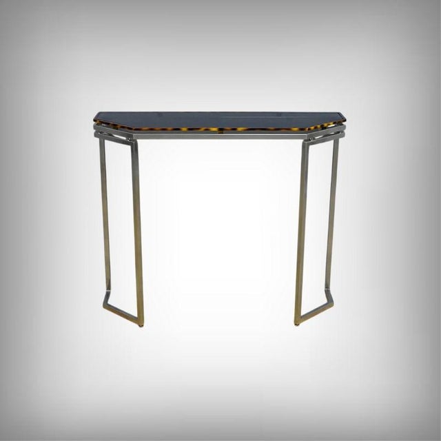 Hexagonal Console Table in Smoked Glass, 1970s For Sale - Image 18 of 18