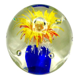 Vintage Mid-Century Modern Murano Attributed Paper Weight For Sale