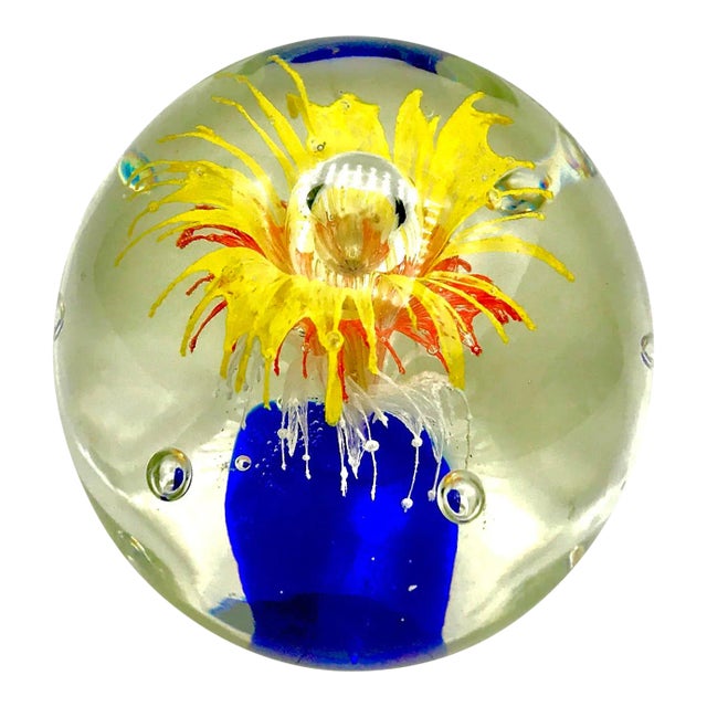 Vintage Mid-Century Modern Murano Attributed Paper Weight For Sale