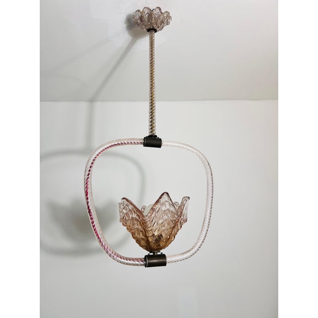 Murano Glass Chandelier by Barovier & Toso, Italy, 1940s For Sale - Image 6 of 10