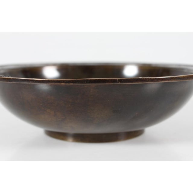 Art Deco Danish Bowl in Bronze with Brown by Just Andersen, 1930s For Sale - Image 3 of 13