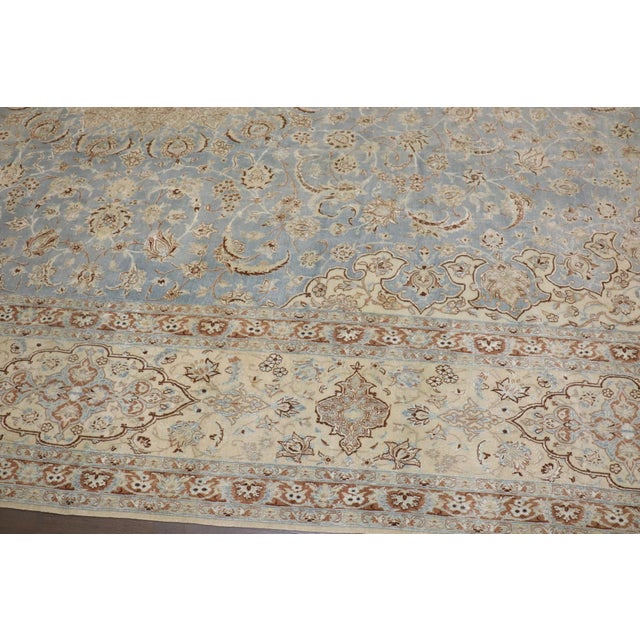 Early 20th Century Light Blue Yellow Oversize Nain Rug - 12'7" x 19'7" For Sale - Image 9 of 11