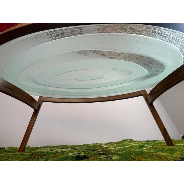 Mid-Century Modern Mid-Century Oval Coffee Table in Teakwood & Etched Glass from Ib Kofod-Larsen, Denmark, 1960s For Sale - Image 3 of 14