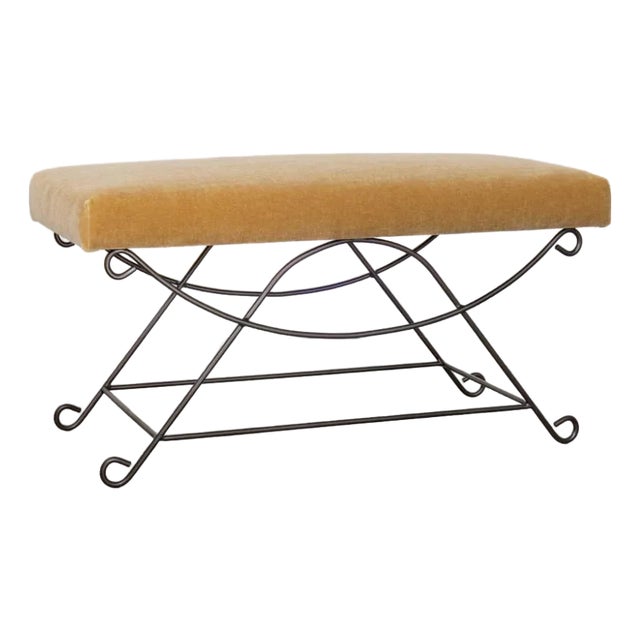 Panoplie Iron Loop Bench, Camel Mohair For Sale