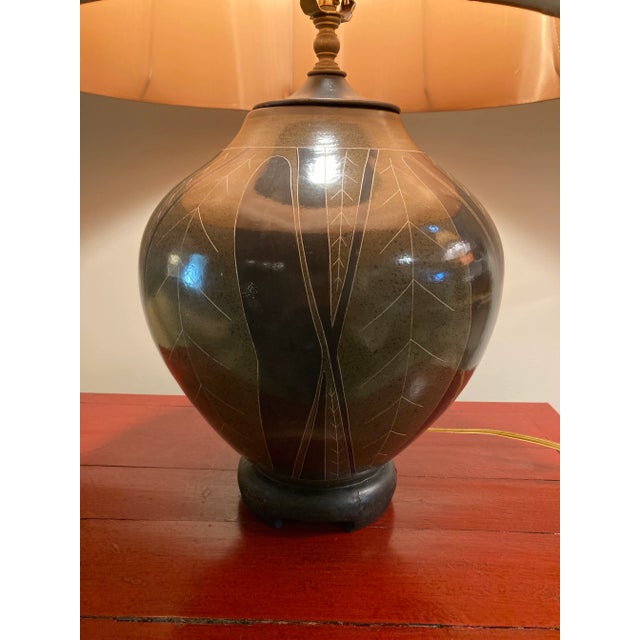 Late 20th Century Late 20th Century Large Southwestern Style Pottery Table Lamp For Sale - Image 5 of 13
