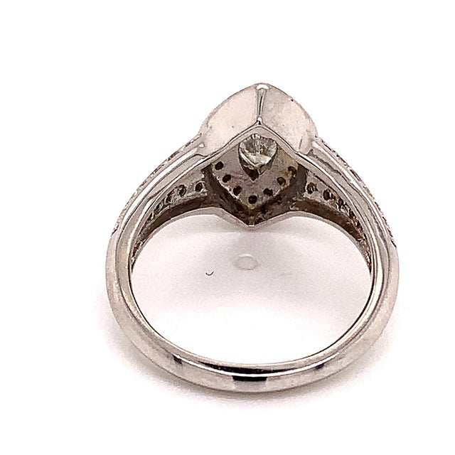 Diamond Ring 14k White Gold 0.45 TCW 4.88g Certified, Size 6.5 For Sale - Image 4 of 13