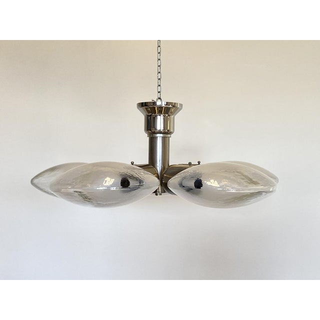 Space Age Ceiling Light in Steel and Glass, 1970s For Sale - Image 16 of 16