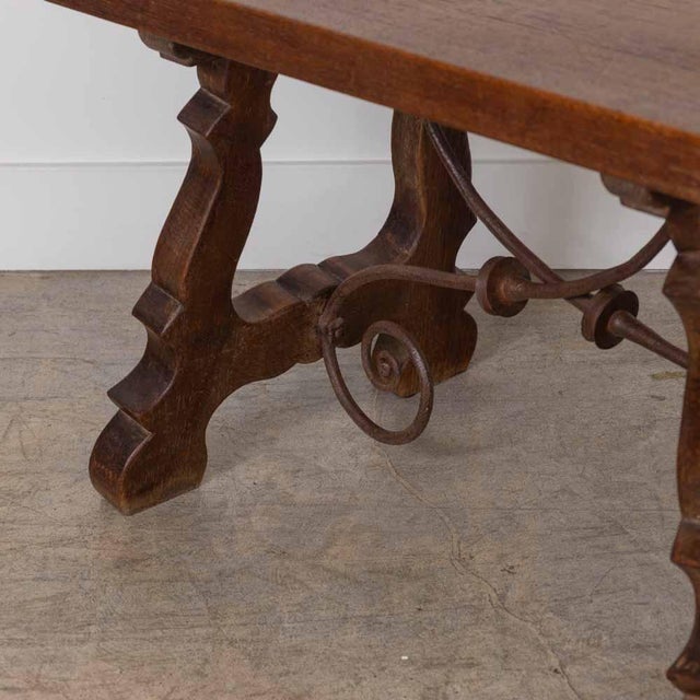 19th Century Spanish Wood and Iron Trestle Table For Sale - Image 13 of 18