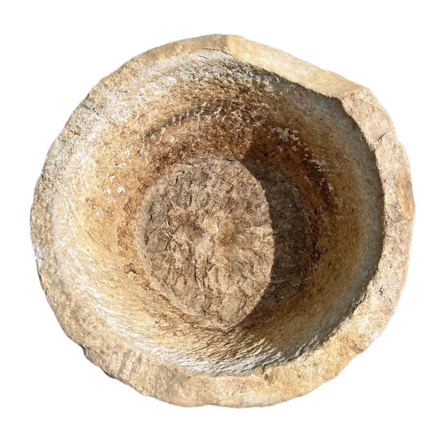 Vintage Rustic Stone Planter Bowl For Sale - Image 4 of 5