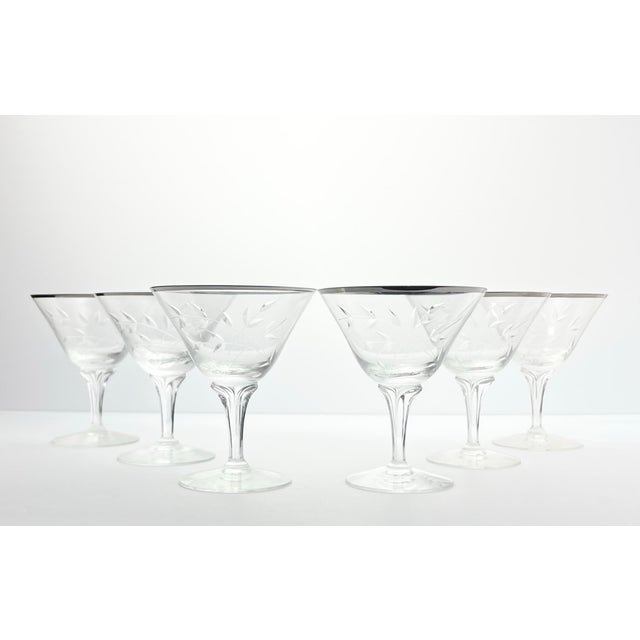 Fostoria “Bridal Belle” Set of 6 Coupe Champagne Glasses 5” 8oz Signed Good condition. No chips, cracks, or fleabites....