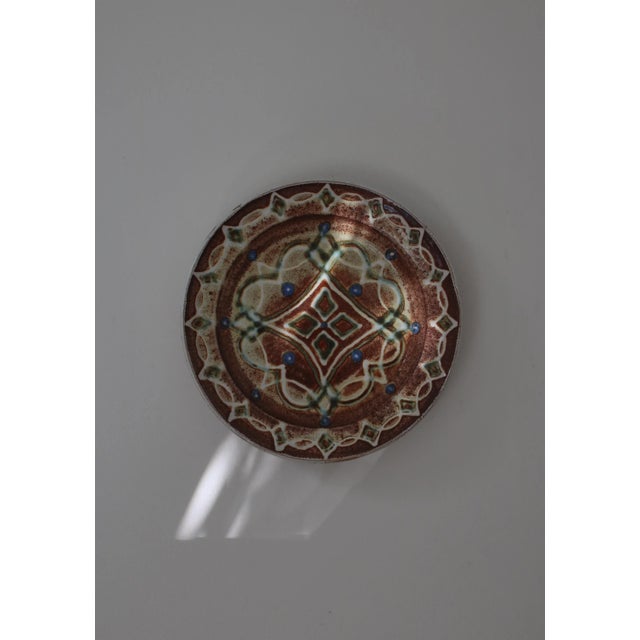 Large stoneware dish handmade at "Kingo" ceramics workshop in Denmark in the 1960s. The piece is unique and is glazed and...