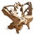 Impressive hand crafted vintage organic freeform teak root bench / chair. Sculptural piece with one-of-a-kind presence....