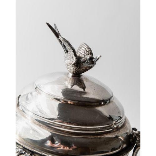 Vintage Silver Plated Footed Bowl with Lid from Warren Rogers, 1930s For Sale - Image 3 of 11