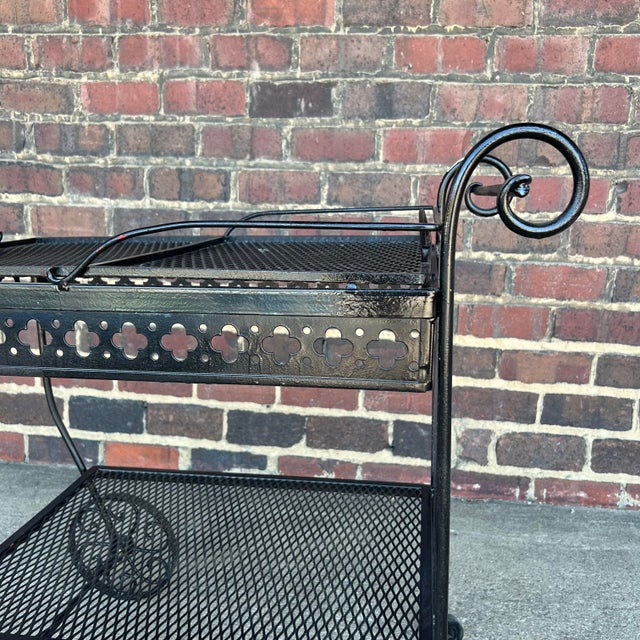 Mid Century Modern Wrought Iron Outdoor Bar Cart on Wheels Chairish