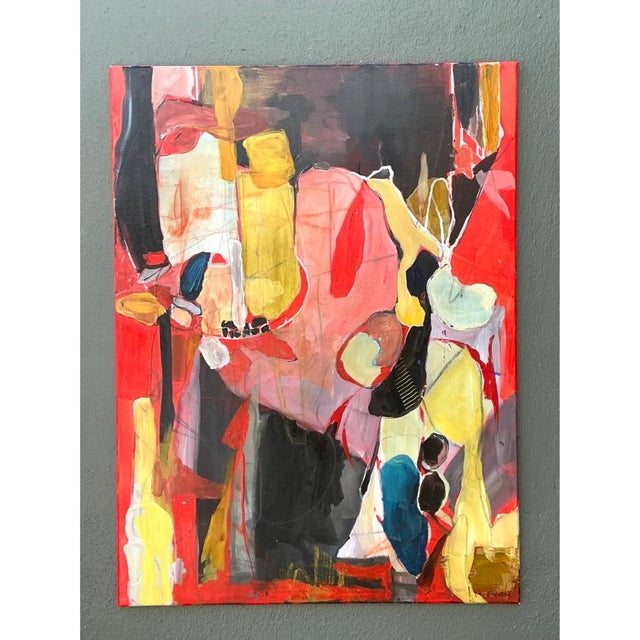 Vintage Abstract Expressionist Oil Painting on Canvas For Sale - Image 9 of 12