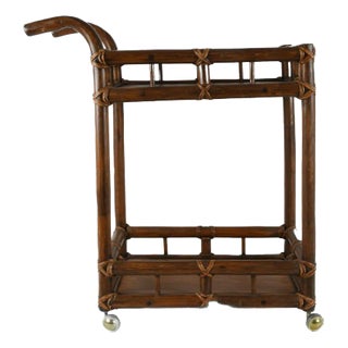 Bamboo and Rattan Tea Trolly For Sale