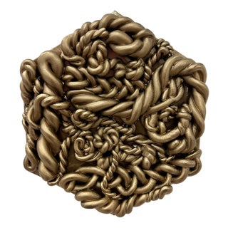 Gold #1 Fake Marshmallow Pop Art Wall Sculpture in Clay For Sale