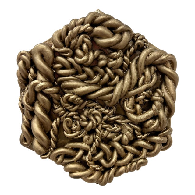 Gold #1 Fake Marshmallow Pop Art Wall Sculpture in Clay For Sale