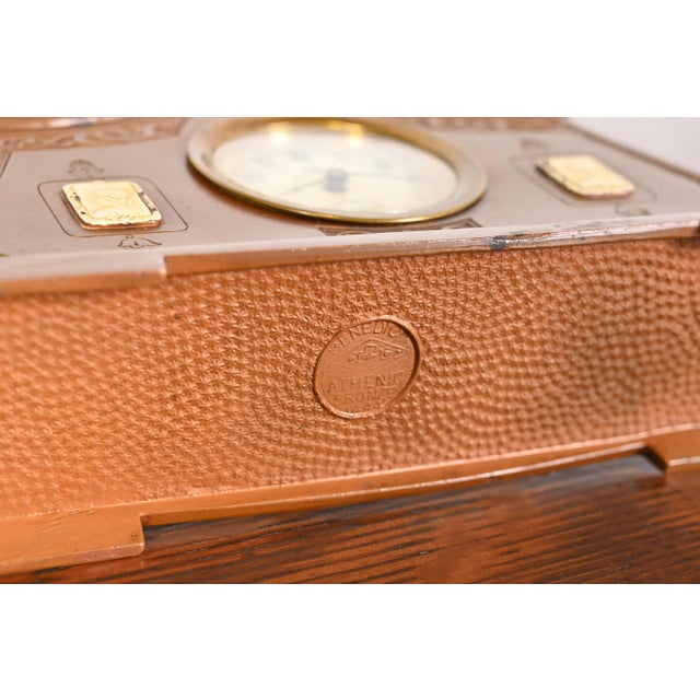 Benedict Studios Arts & Crafts Bronze Mantel Clock, Circa 1910 For Sale - Image 11 of 12