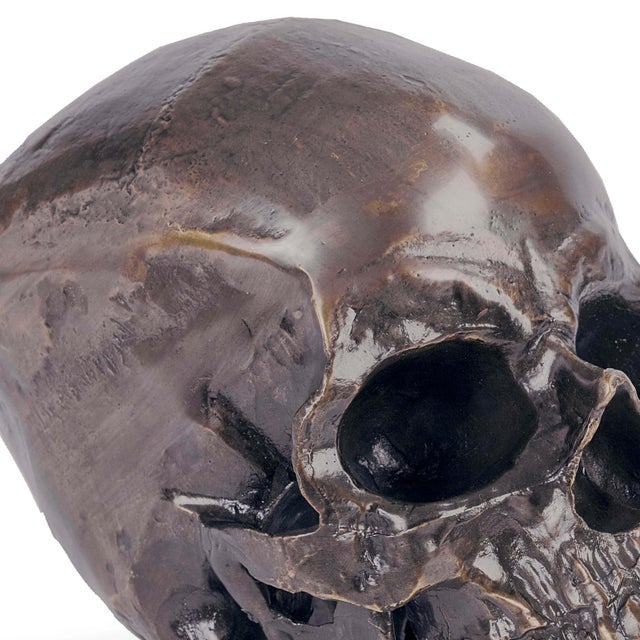 Traditional Regina Andrew Metal Skull in Antique Bronze For Sale - Image 3 of 5