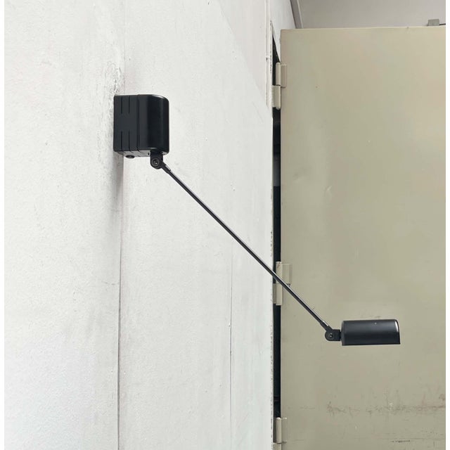 Contemporary Vintage Italian Black Daphinette Classic Wall Lamp by Tommaso Cimini for Lumina, 1980s For Sale - Image 3 of 18