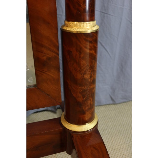 Maroon Empire Mahogany Cheval Mirror For Sale - Image 8 of 11