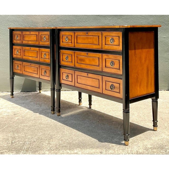 Neoclassical Two-Tone Ebonized Wood Dressers – A Pair For Sale - Image 9 of 17