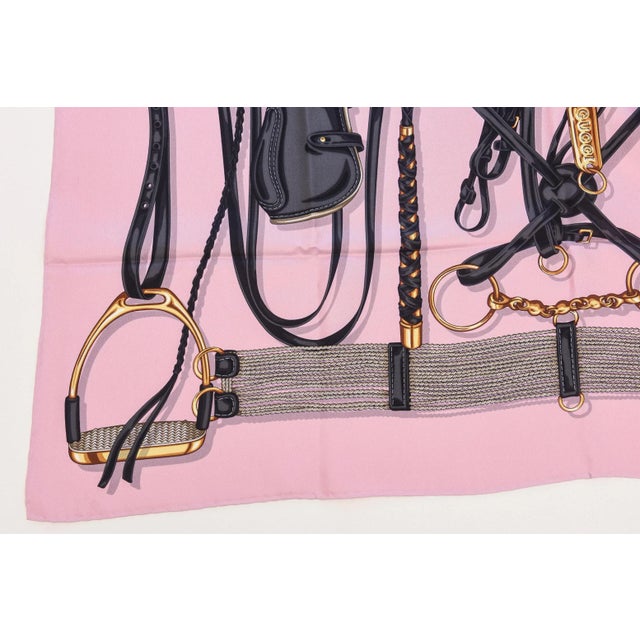 Gucci Silk Square Scarf With Horse Bit Motif For Sale - Image 12 of 12
