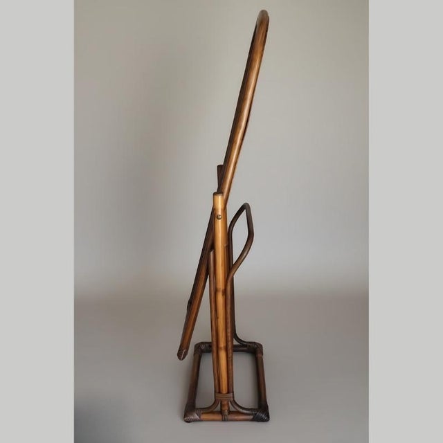 Vintage French Rattan Cheval Mirror, 1960s For Sale - Image 3 of 18