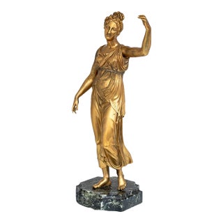 French Figural Gilt Bronze Sculpture, 19th Century For Sale