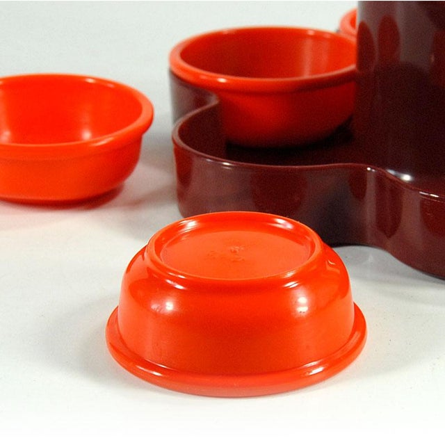 Brown Space Age Plastic Set in Brown and Orange from Emsa, 1970s, Set of 7 For Sale - Image 8 of 10