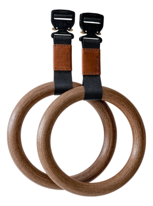 Walnut and Any Leather Rings by Eternal Creek, Set of 2