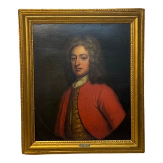 Scottish 18th Century Historic Oil Painting Lieutenant General Sir James Campbell Attributed William Aikman, Framed For Sale