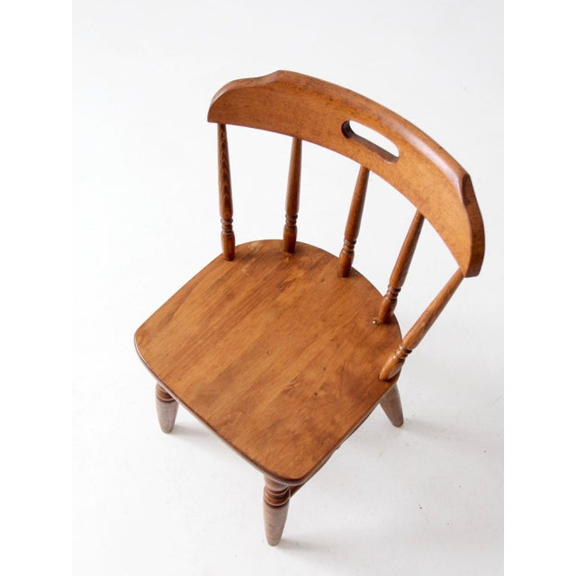 Mid-Century Early American Style Children's Wood Chair For Sale - Image 11 of 11