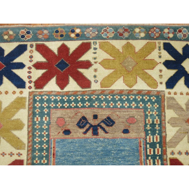 Vintage Blue Turkish Prayer Rug - 4'9" x 6'1" For Sale - Image 4 of 7