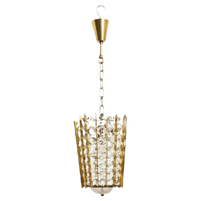 Mid-Century Crystal Pendant Lantern from Bakalowits & Söhne, 1950s For Sale