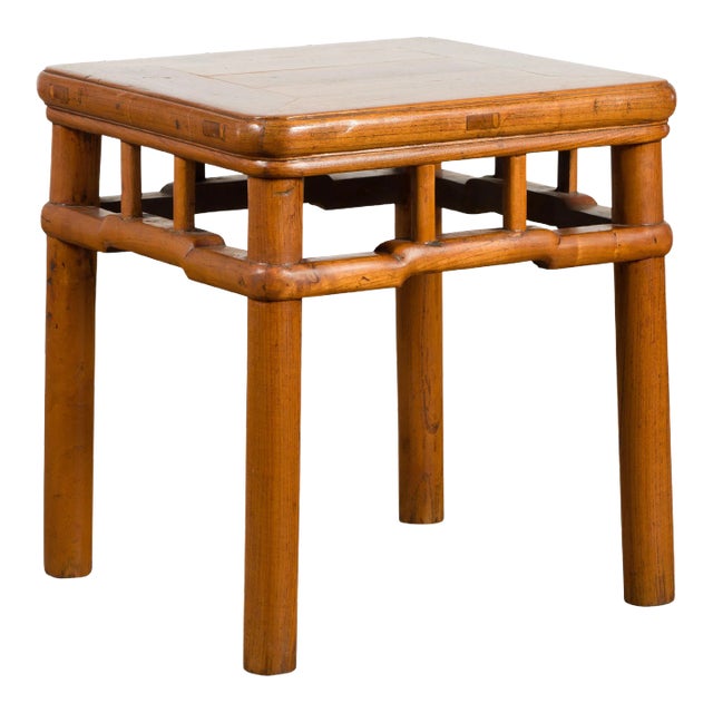 Chinese Vintage Ming Dynasty Style Accent Side Table with Humpback Stretcher For Sale
