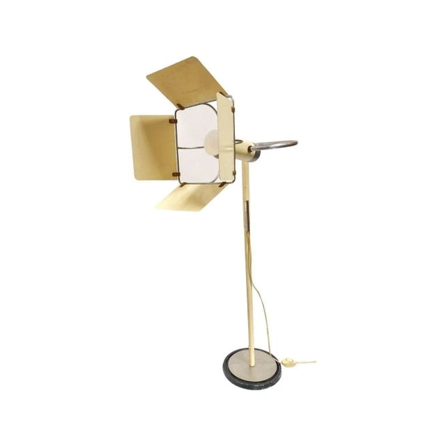 Beige 1970s Post Modern Italian Floor Lamp With Hollywood Style Barn Doors For Sale - Image 8 of 8