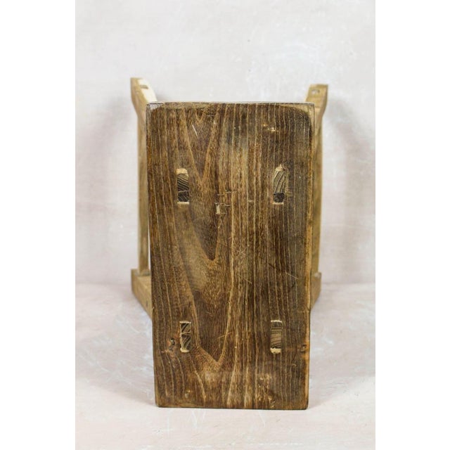 Rustic Vintage Rustic Stool in Elm, 1979 For Sale - Image 3 of 5