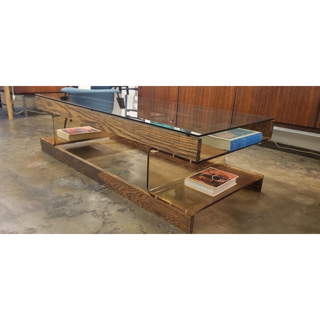 Coffee Table in Smoked Acrylic Glass with Smoked Glass Top from Roche Bobois For Sale - Image 10 of 11