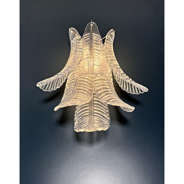 Pair of Murano Style Sconces in Transparent Felci Wall Sconces For Sale In Los Angeles - Image 6 of 6