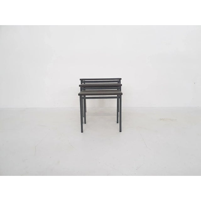 1950s Vintage Nesting Tables in the Style of Pastoe, 1950s, Set of 3 For Sale - Image 5 of 9