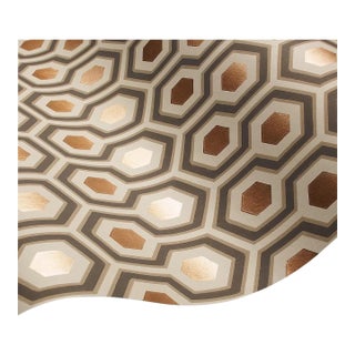 Set of 5 Cole & Son Hicks’ Hexagon Wallpaper Rolls 95/3017 in Taupe Gray Bronze For Sale